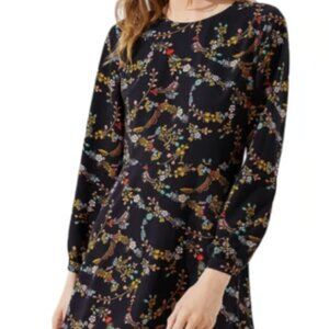 LOFT floral black dress Sz 8